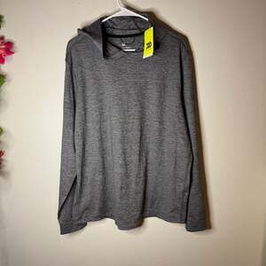 All In Motion Men's Soft Stretch Long Sleeve Hooded Top - Heathered Black